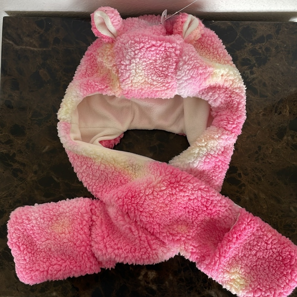 Girls' Sherpa Bear Hoodie Hat- Cat & Jack™ Pink